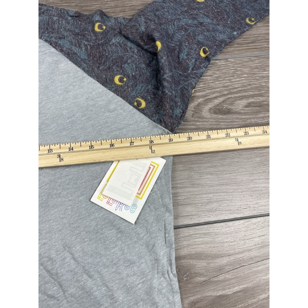 Lularoe Women's Randy 3/4 Patterned Sleeves Baseball Tee Grey Size Medium‎ New - Picture 7 of 8